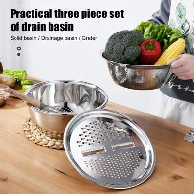 Vegetable Cutter Multifunctional 4 In 1 Grater Slicer Lid with Drain Basket Washing Draining Slicing Fruits Vegetables Kitchen Vegetable Slicer