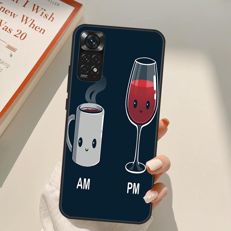 

Чашка кофе и вина для Redmi 10A 10C 9A 9C 9T K40 K50, чехол для игрового телефона Redmi Note 11S 10S 9S 9 10 11 Pro Redmi Note 8