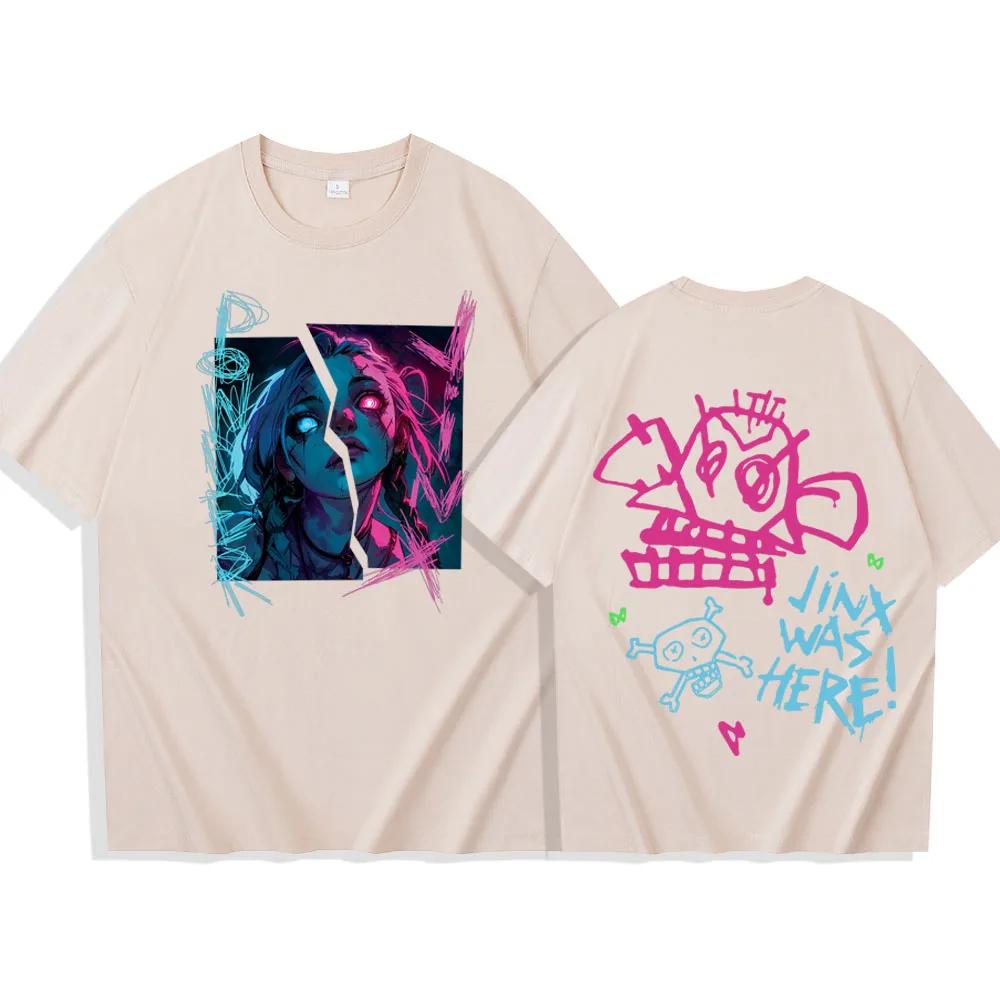 T Shirt Arcane-Jinx T-shirt Unisex Women Harajuku O-neck Summer Casual Shirt
