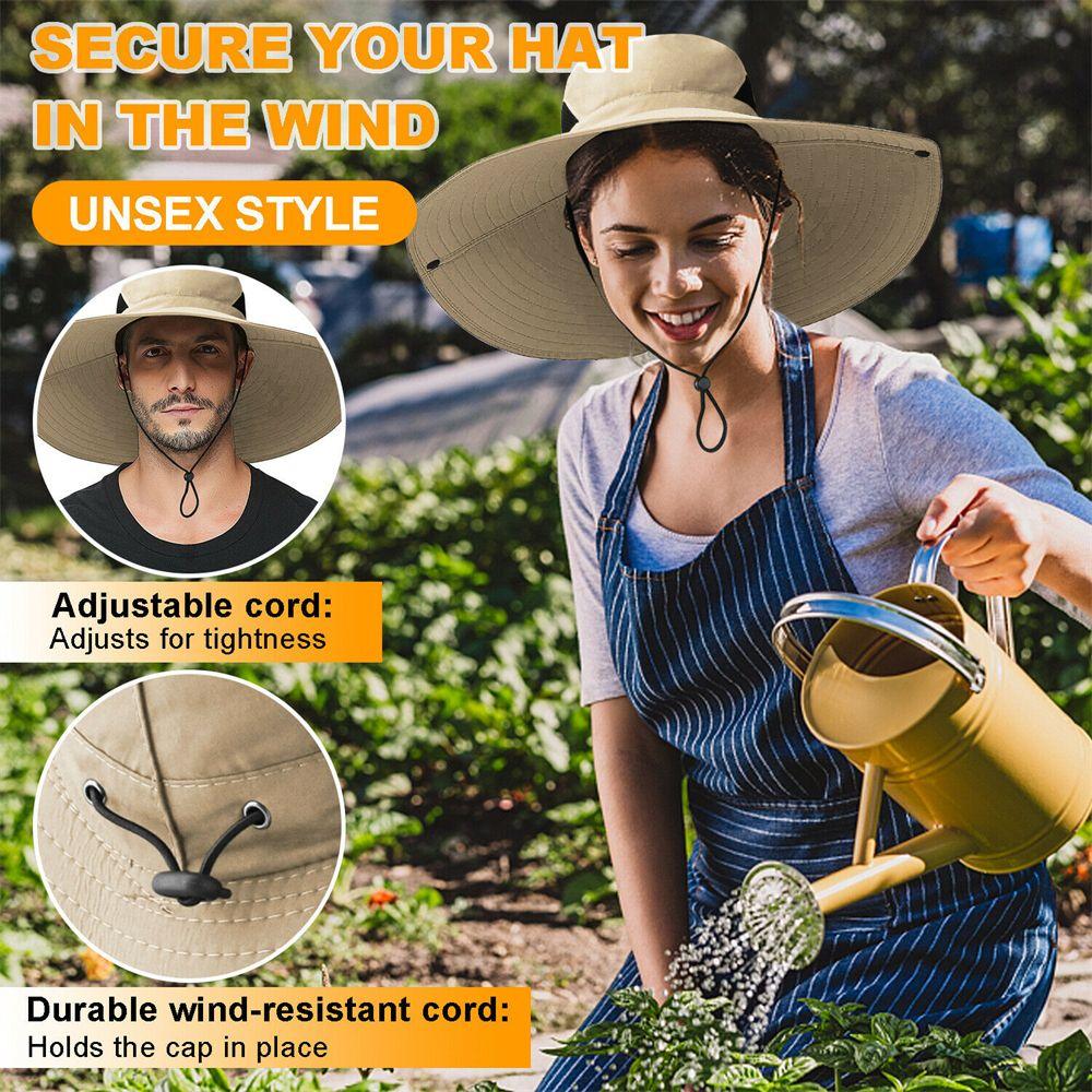 Outdoor UV-Sonnenschutz Atmungsaktive Sommer-Fischer-Sonnenhut Breite Krempe Hut Boonie Eimerhut