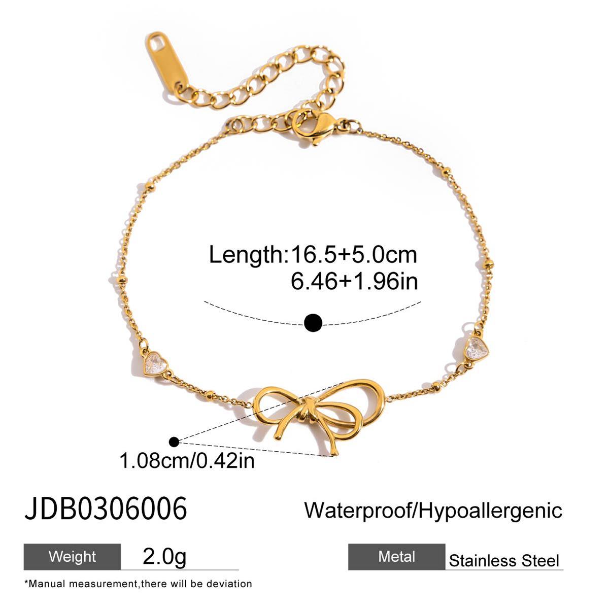 Wanxing bow titanium steel bracelet light luxury zircon jewelry design sense