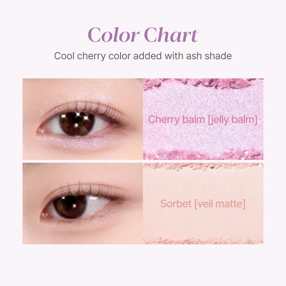 [aespa Winter PICK] Espoir Hashed Cherry Real Eye Palette All New #5 Cool Tone Eyeshadow Palette for Cool Undertones Korean Cosmetics espoir Official