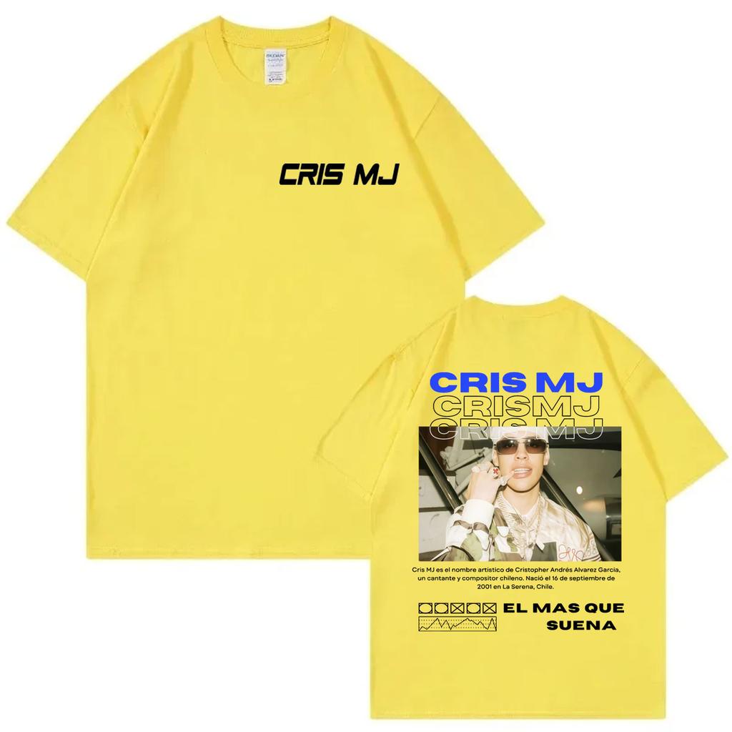 Singer Cris Mj Double Sided Print Tshirt Men Women Clothing Fashion Hip Hop Tshirts Summer Casual Loose Short Sleeve T Shirt