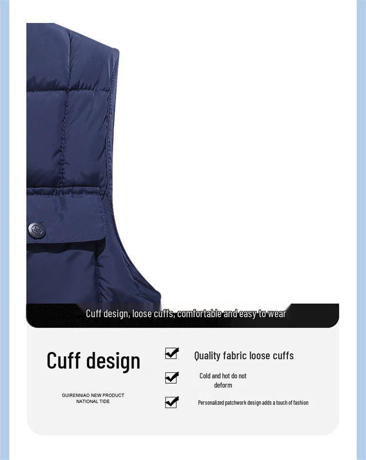 Men's Winter Fleece-Lined Vest: Thick, Multi-Pocket, Cold Protection Gilet for Middle-Aged and Elderly.