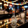 See Through Glass Liquor Bottle with Cap and Bird Profile for Cabinet Shelf Display, Liquid Storage, and Fruit Soak Projects for Daily Use