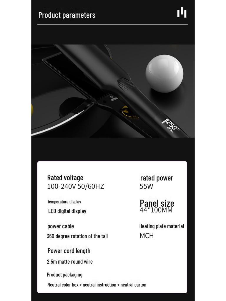 Japanese-Korean Hot-Selling Wide Hair Straightener for Salon - Straighten or Curl with Ease