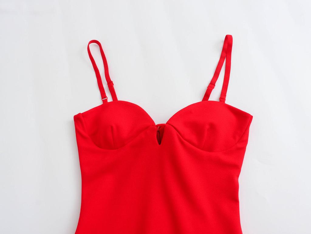 Stylish Strapless V-Neck Long Dress for Women