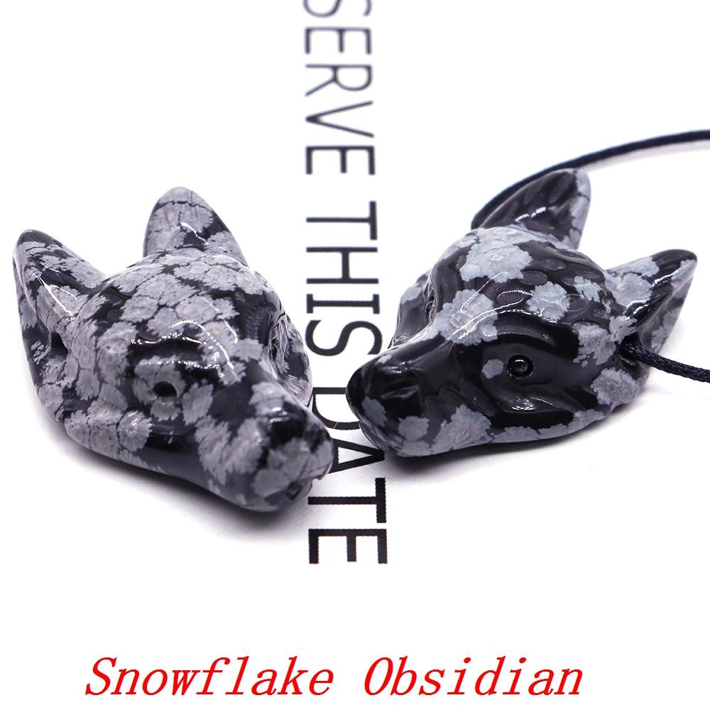 Testa di Lupo in Pietra Naturale da 1,5" Cristallo Curativo Reiki Animale Scolpito a Mano Statuetta Decorazione in Pietra Preziosa Fai da Te Accessori per Gioielli Regali