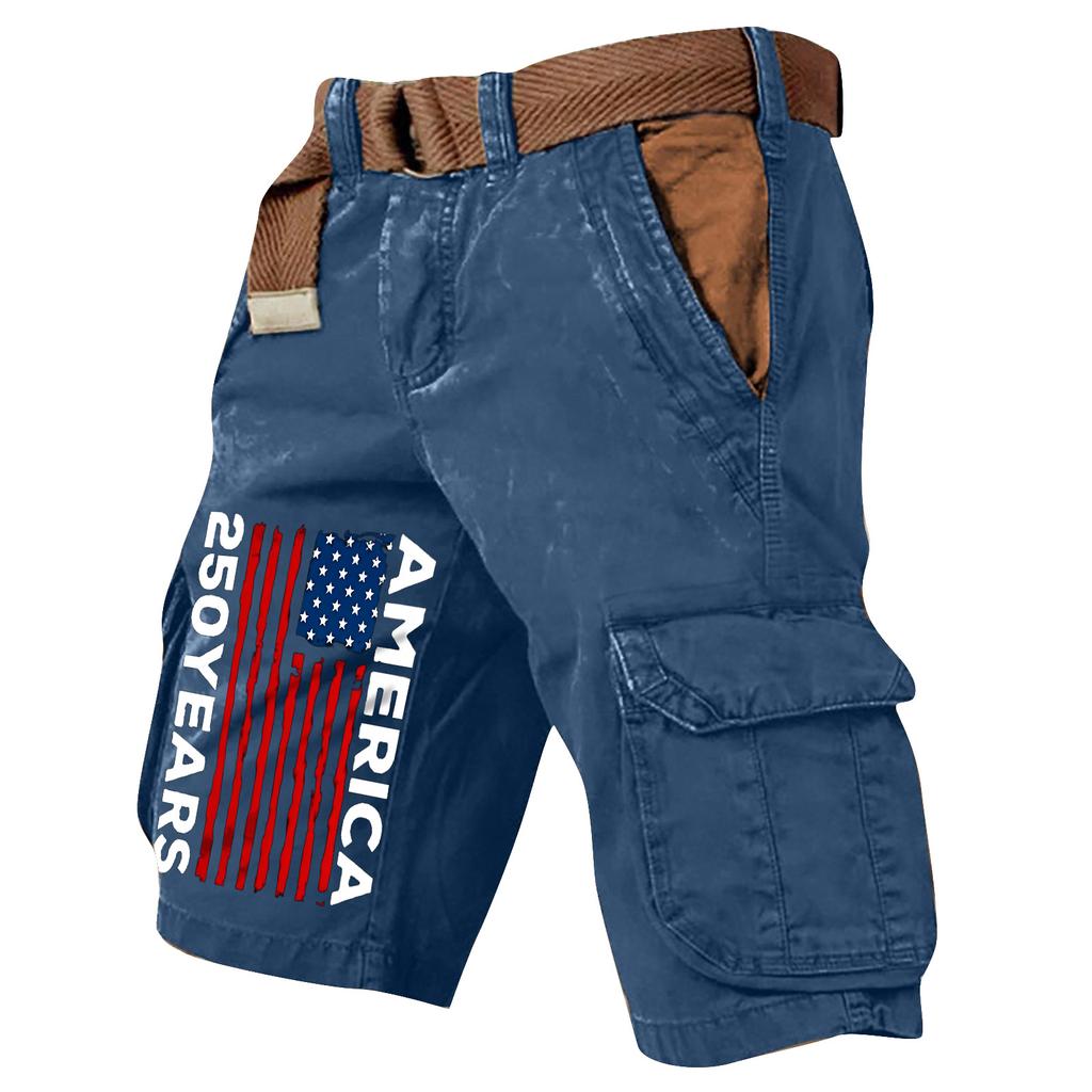 Pantaloncini Cargo Casual Stampati da Uomo per l'Estate con Tasche Multiple