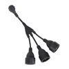 European Standard 35cm 1-to-2 Three-Pin Male & Female Socket Extension Cord, 1.5mm² Power Cable