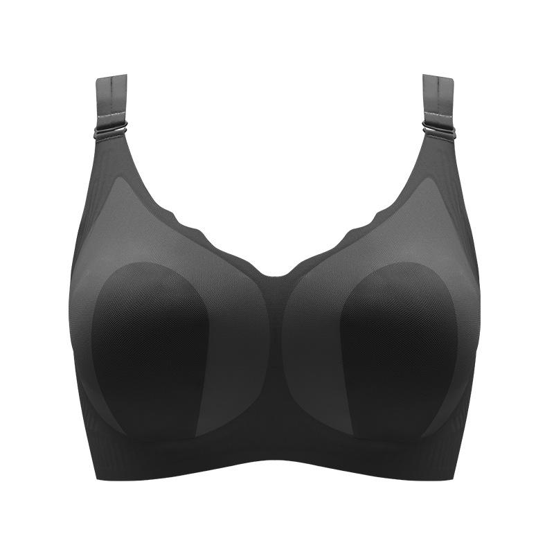 Ultra-thin Seamless Large-size Rabbit Ear Anti-bumping Underwear Women's Big Breasts Are Small, Anti-sagging, Sub-breasts, Jelly Provisions, Bra