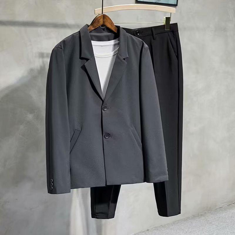 British-Style Non-Iron Men's Casual Solid Color Blazer