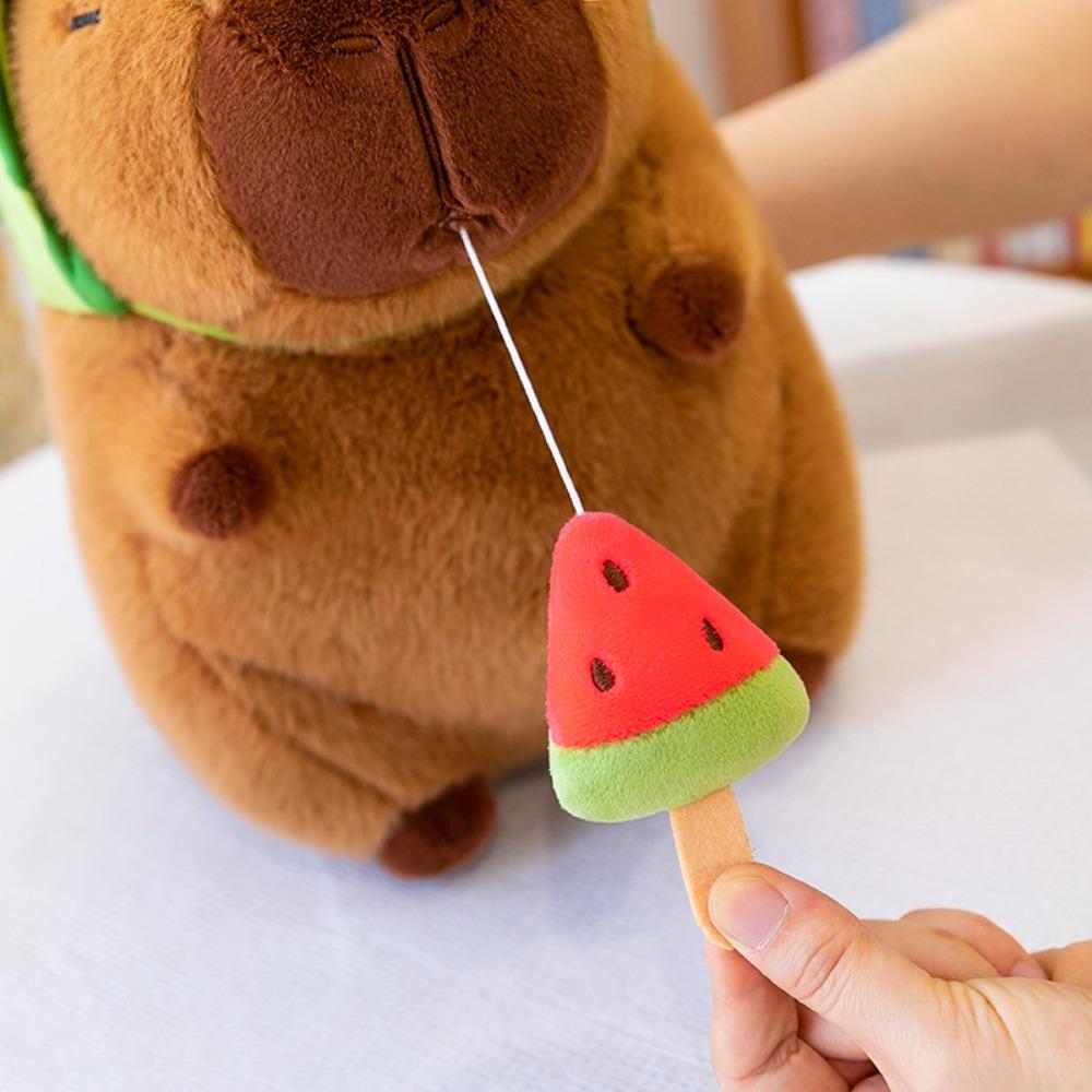 Fluffy Capybara Plush Doll Watermelon Capybara Stuffed Doll Funny Capybara Plush Toy  Room Decor