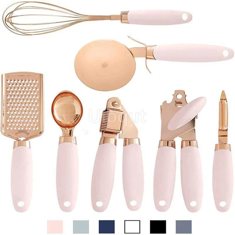 Trinket Set Kitchen Tools Accessories Gadgets Garlic Press Grater Kitchen 7-piece Set Rose Gold Baking Tool Whisk Egg Mix Tool