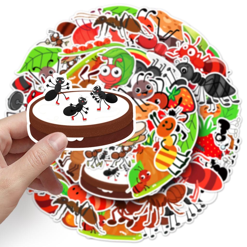 50 Bilder von Ameisen-Doodle-Tieren Kinder-Cartoon-Aufkleber DIY Handyhülle Kofferaufkleber Wasserdicht