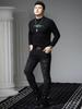 European Goods Trendy Brand Letters Print Sweater Men's Autumn and Winter Casual Long Sleeve Bottoming Shirt Men's Half-high Collar Knit