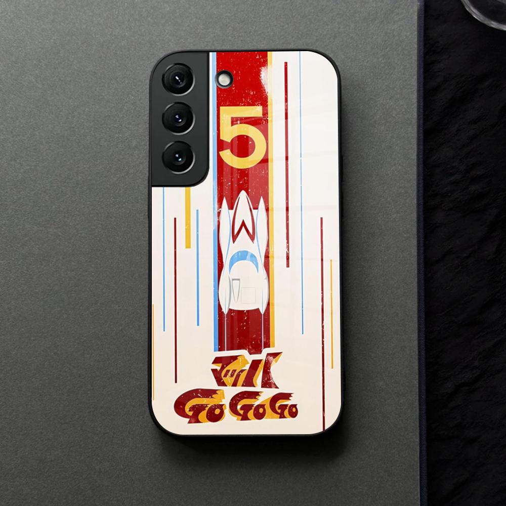 Anime Speed Racer Mach FIVE Phone Case Glass For Samsung Galaxy S21 S26 S25 S22 S20 S24 S23 Ultra Fe Plus A16 A34 A54 A24 A53 Co