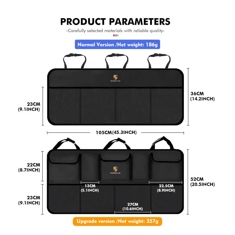 For Porsche Car Seat Back Trunk Rear Seat Hanging Multi-Pocket Storage Bag Macan Cayman 911 918 996 997 991 968 Carrera-GT