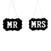 MR & MRS Kraft Paper Board With Ribbon Photo Props Chair Signs Wedding Decor Letter Sign Event Party  Decoration Supplies