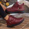 Women's shoes, women's casual shoes, waterproof, fleece, thickened warm cotton boots,  new style anti-slip leather shoes