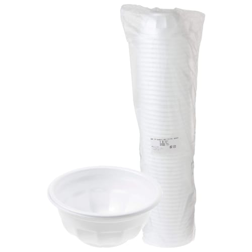 Strix Design Disposable Foam Bowls, Made in Japan, Small, Commercial Use, 50 Count, 300ml, Styrofoam Bowls, Lightweight, SD-206, Ideal for Events, Foo