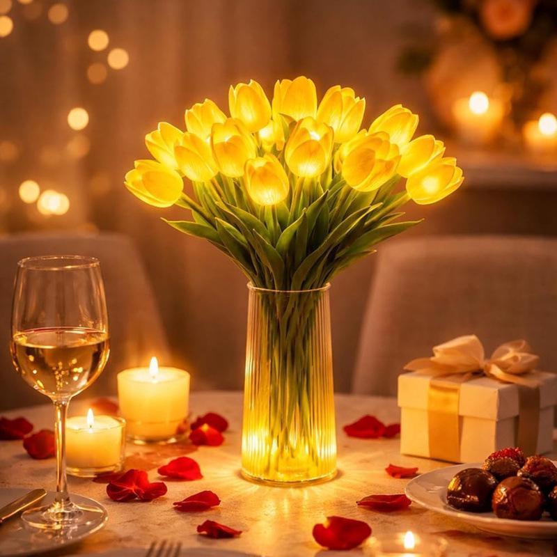 Romantic Glowing Tulip Night Light Bouquet - Mixed Colors
