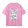Boys And Girls Casual Loose Easter Print T-Shirt Round Neck Pullover Short Sleeve Top