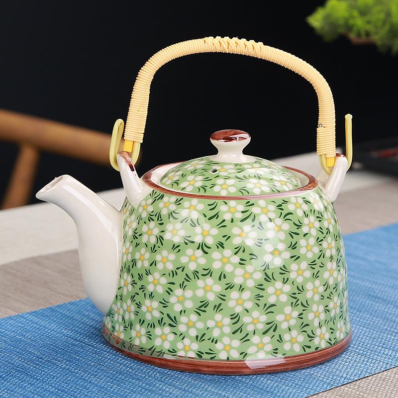 

Ceramic Teapot for Household Use, Large Old-fashioned Handle, Single Pot with Filter Screen