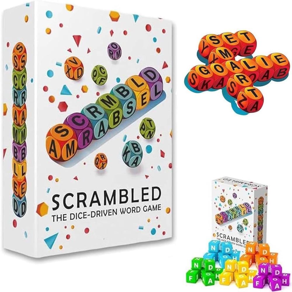 Fast-Paced Scrambled Dice Word Game Brain Exercise Party Game  for Family & Friends