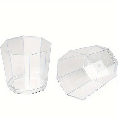 10pcs Transparent Disposable Plastic Dessert Cups with Spoon Set Trapezoidal Mousse Cups for Jelly Pudding Ice Cream