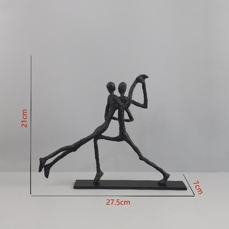

Креативна геометрична чавунна фігурка-скульптура Металеві ремісничі прикраси Статуетка пари Металеві фігурки Аксесуари для декору дому