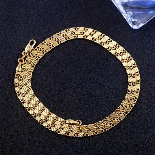 925 Silver Gold flat Clavicle chains Necklaces for Men Women wedding Jewelry Christmas gifts 40-75cm