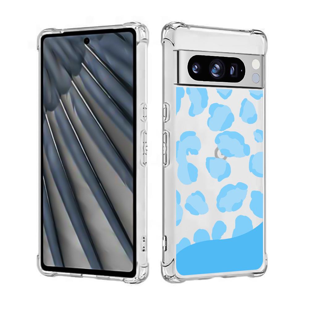 Průhledné TPU pouzdro Google Pixel 8 proti pádu s roztomilým designem koček a psů