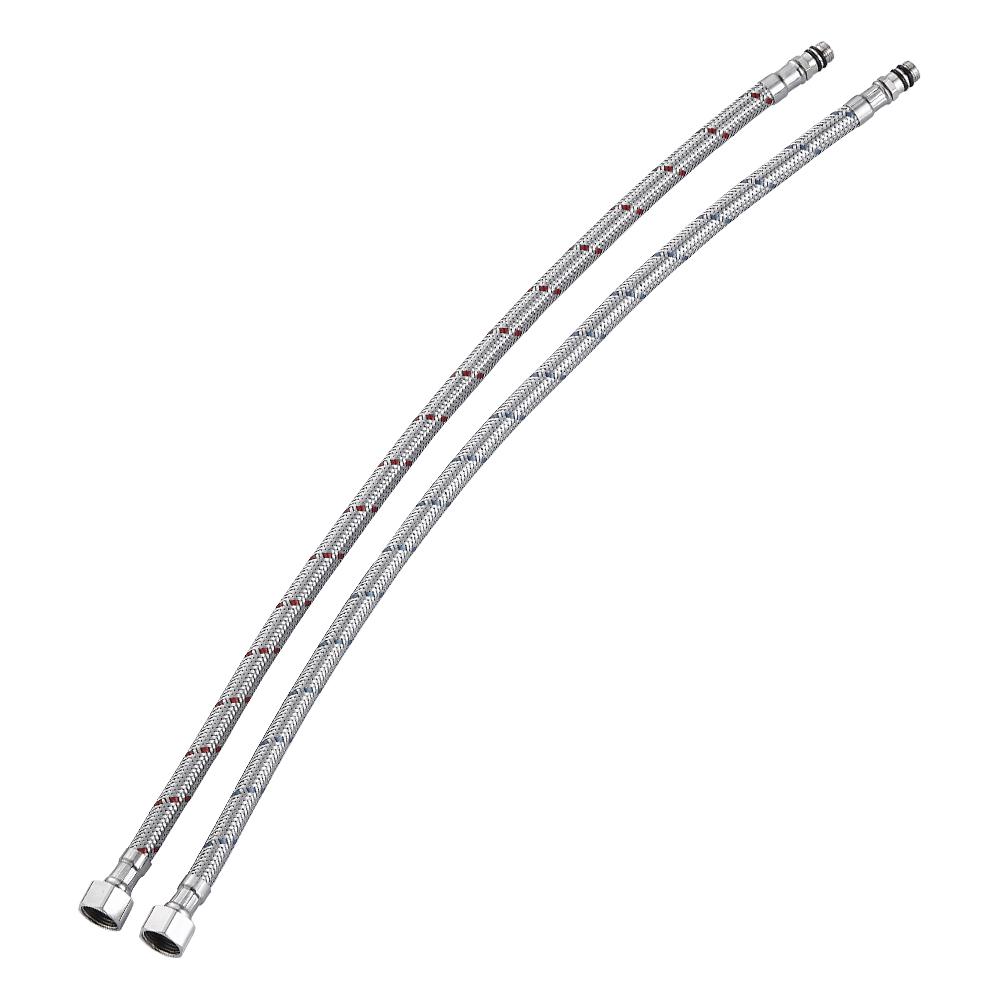 G1/2 G3/8 G9/16 50cm 1 Pair Stainless Steel Flexible Plumbing Pipes Cold Hot Mixer Faucet Water Supply Pipe Hoses Bathroom Part