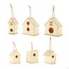 Wooden Bird Hanging Birdhouse DIY Paintable