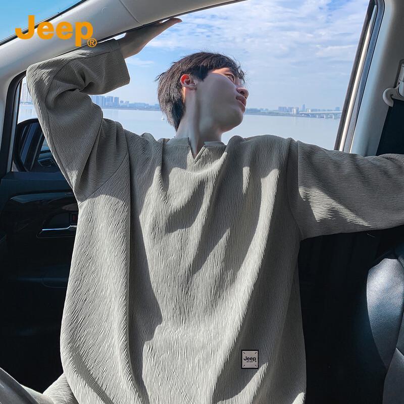 

Jeep Men s Premium Heavyweight V-Neck Long Sleeve T-Shirt 2XL