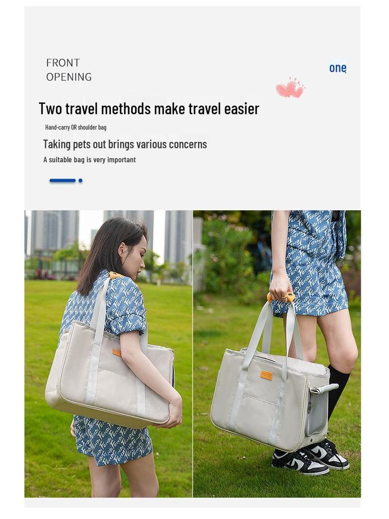 Breathable Foldable Cat Handbag – Portable Oxford Cloth Pet Carrier