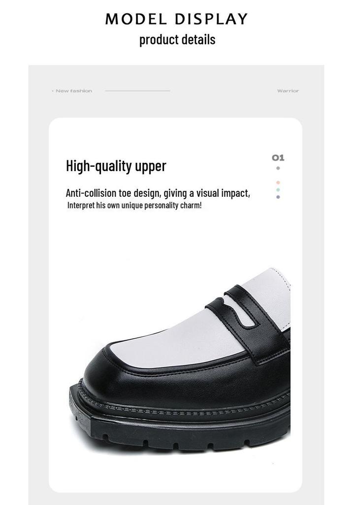Men's Retro Casual Thick-Soled Leather Shoes with Height Increase
