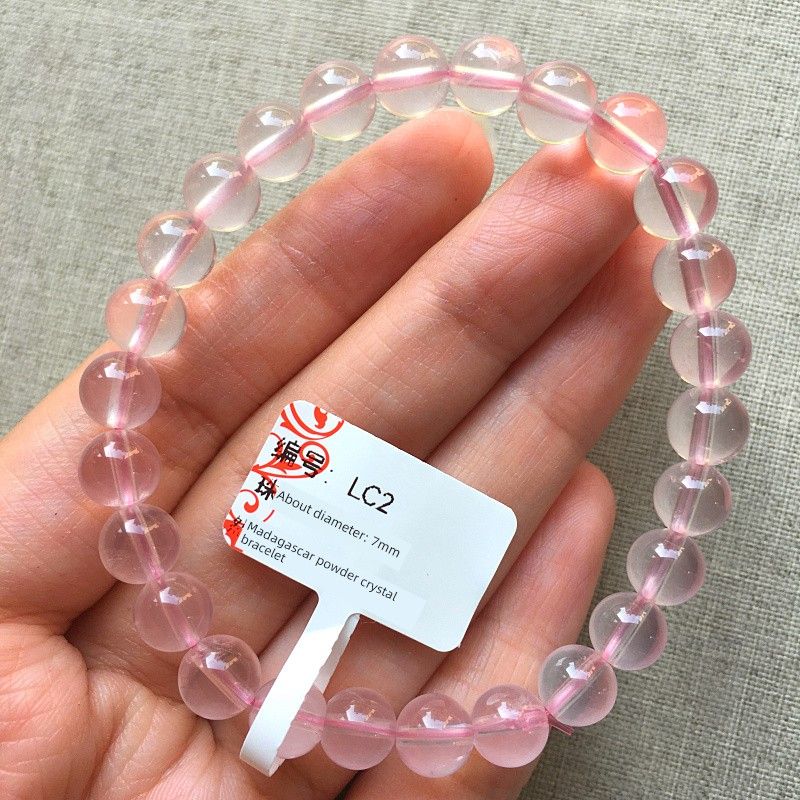 

Натуральный Мадагаскарский Розовый Кристалл Браслет Женский Желейный Пудровый Кристалл Лошадь Розовый Браслет Ювелирное Изделие Подарок Одна Вещь Одна Картинка White(LC2 diameter: 7mm)