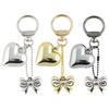 Lovely Heart Shaped Keychain Pendant Small Key Adornment Lightweight Keyring Charm Bowknot Key Pendant Metal Material