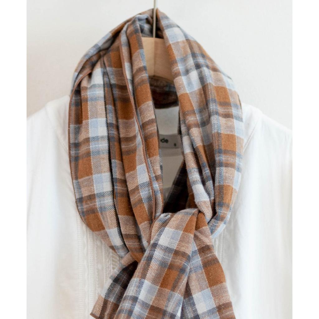 Cotton Plaid Scarf for Both Male and Female Students Versatile and Warm Long Silk Scarf