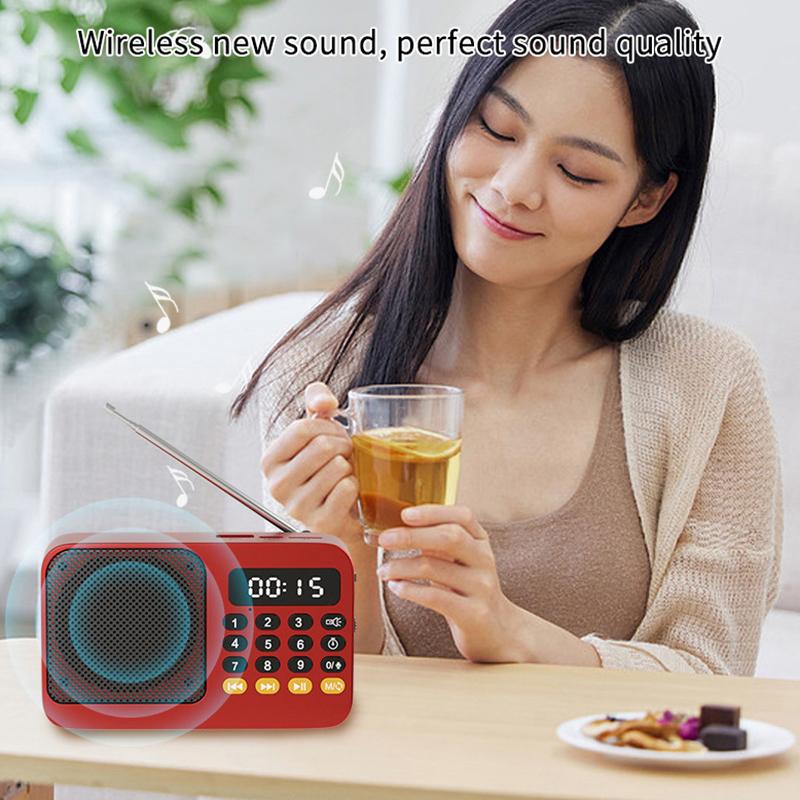 Bluetooth 5.0 Portable Fm Radio Small Emergency Recargable Sound Box Mini Vintage Speaker Mp3 Player Support Tf Card Usb Drive