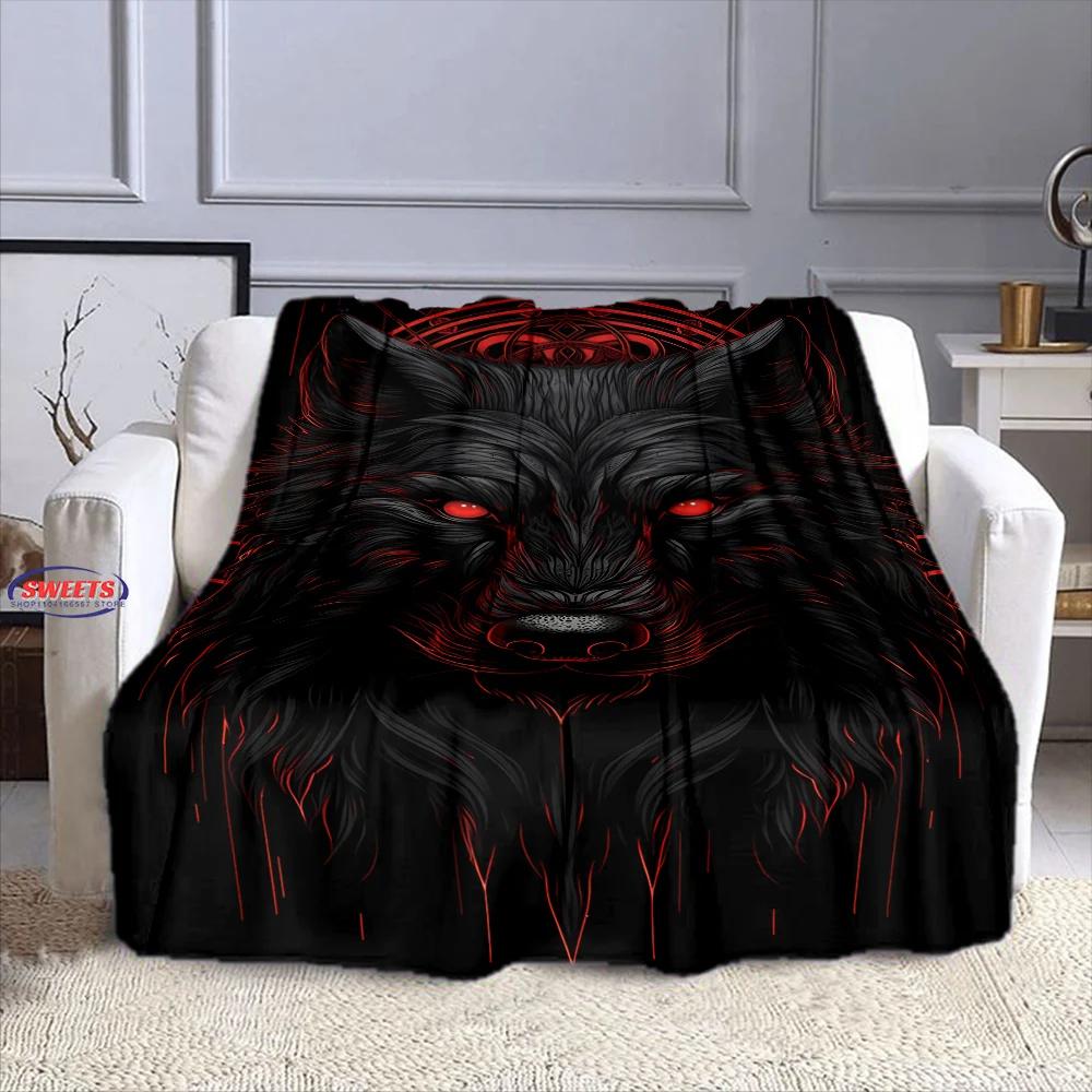 Fine Workmanship Wolf Blanket,Comfortable and Breathable, Machine Washable Blanket,Home Office Nap Blanket for Four Seasons Gift