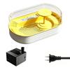 Indoor Bird Bath Tub for Small Companion Birds with Water Pump, Plastic Bath Tray and Clear Wall for Daily Use