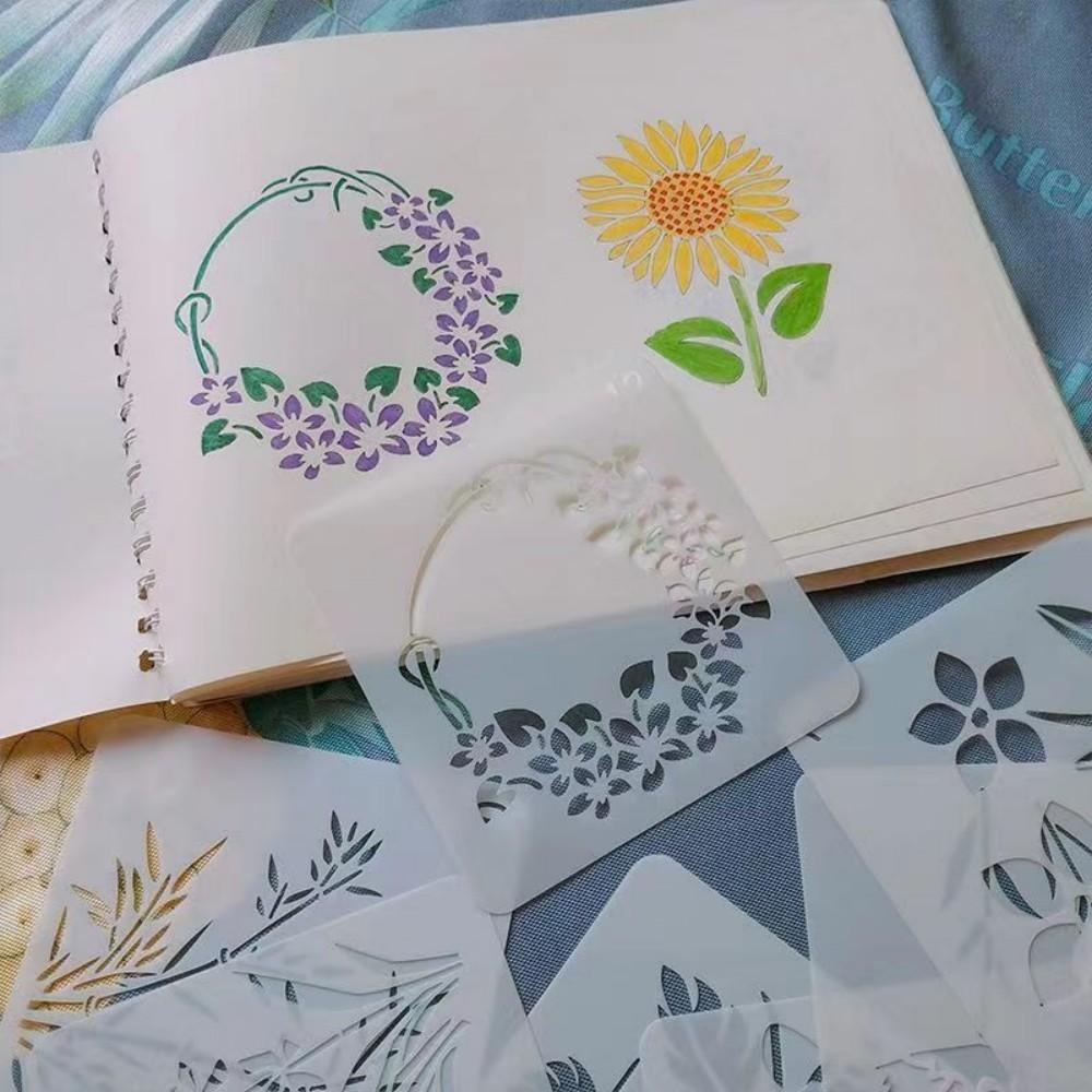 Painting Stencils Reusable Stencil Art Template Assorted Drawing Templates Decorative Leaf Floral Stencils