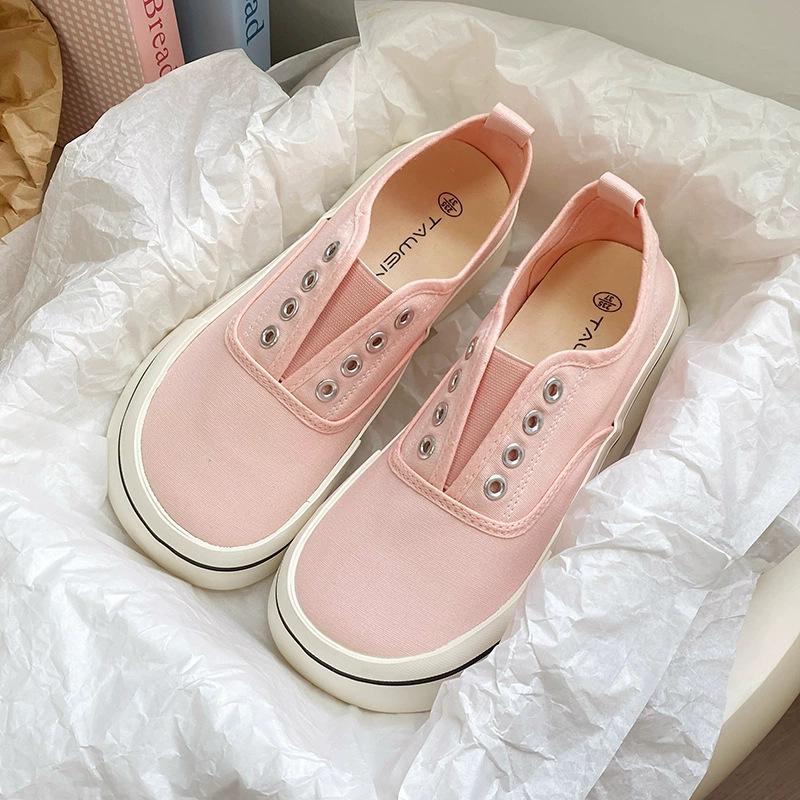 Fashion Autumn Women's Canvas Sneakers Thick Bottom Casual Sports Shoes Comfortable Non Slip Fashion Round Toe Platform Zapatos Mujer