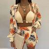 Women's Sexy Three Piece Suit,Beach Fashion Shorts Suit