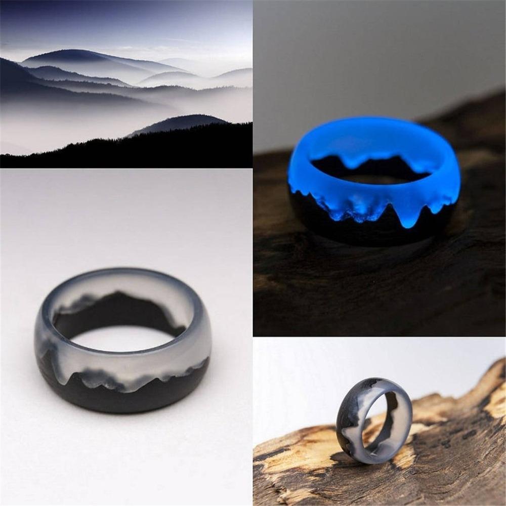 

JMXD-Wood Ring Feature Ring Смола Ring Luminous Ring, Fashion 10# серый
