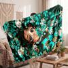 Kamado Tanjiro Printed Flannel Blanket, Skin Friendly Warm Throw for Indoor Couch Bed Daily Use