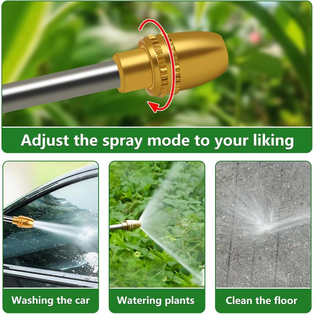 Hose Sprayer Nozzle Heavy Duty, High Pressure Hose Nozzle Water Adjustable Spray Gun Metal Brass Hose Attachment for Washing car